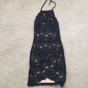 Bebe Halter Lace Dress